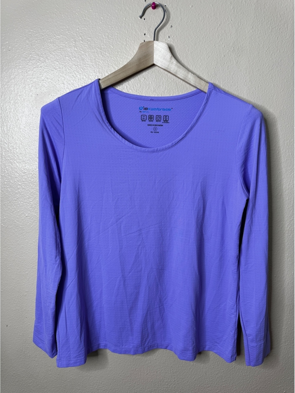 Ibkul IBKomfortable Womens S Purple Long Sleeve Shirt UPF 50+ Quick Dry